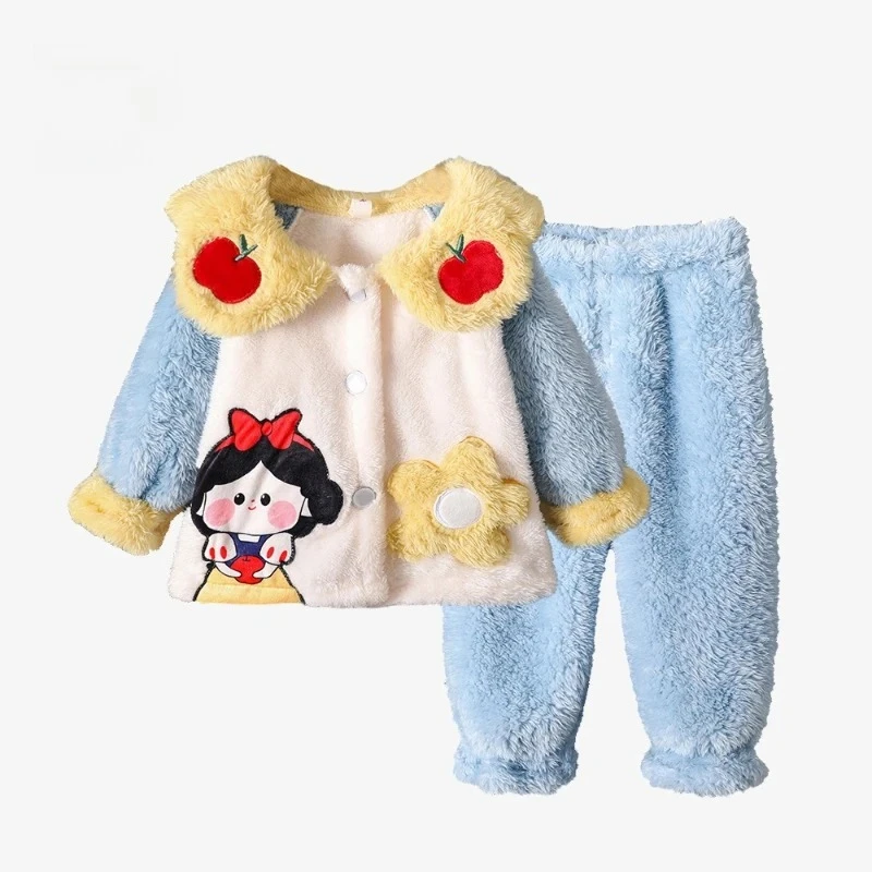 

2025 Kids Pajama Set, Coral Fleece Loungewear for Girls & Toddlers Plush Winter Sleepwear