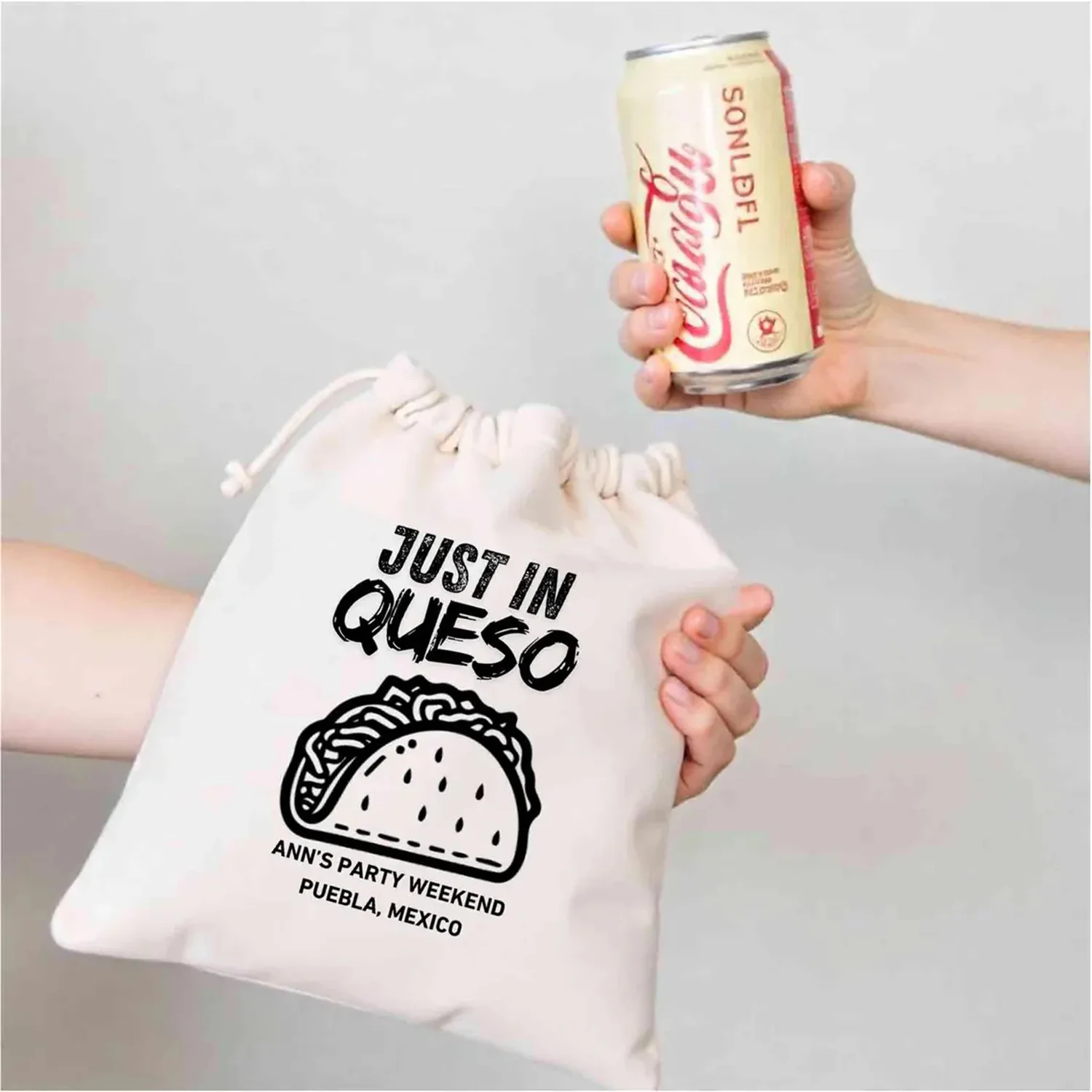 20 قطعة فقط في أكياس كيسو - أكياس مجموعة أدوات التعليف - طباعة مخصصة للحفلات - حقيبة أكياس برباط