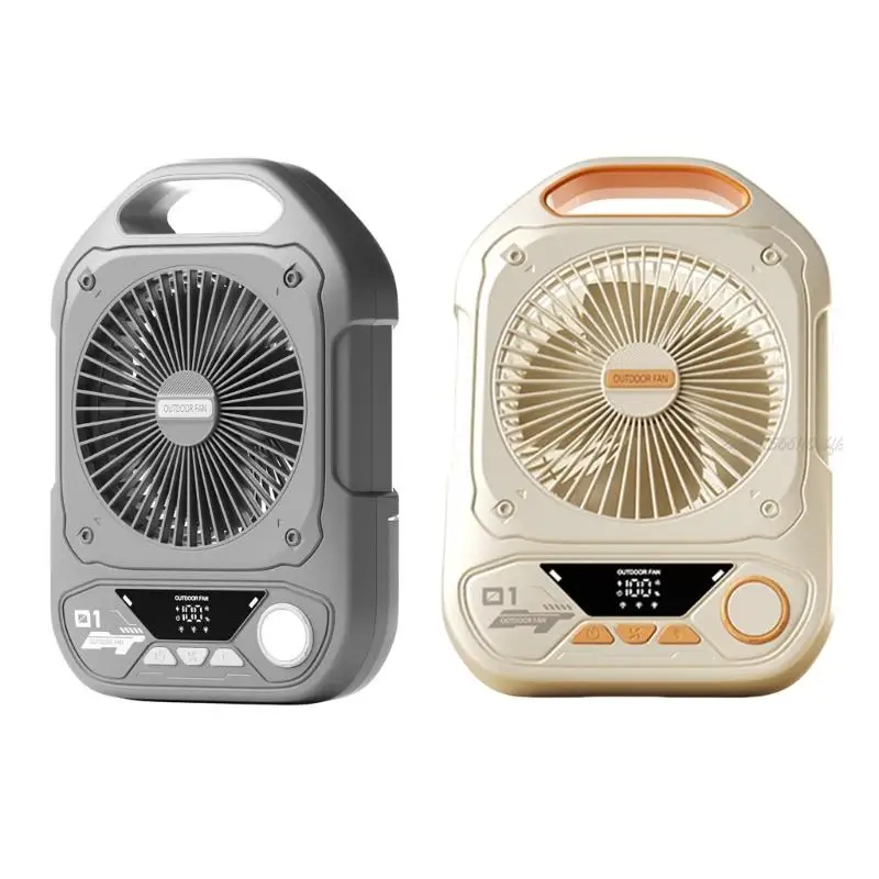 27RB مروحة قابلة للطي مريحة مع شحن USB وإضاءة مروحة ضوضاء منخفضة محمولة