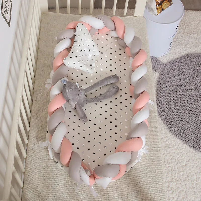 

Weaving Portable Baby Pillow Bed Biomimetic Removable Washable Baby Crib Three-dimensional Protective Baby Crib