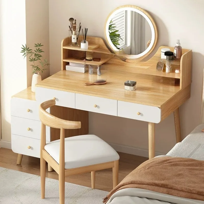Mirror Comfortable Sideboard Dressing Table Wood Luxury Bedroom Cabinet Dressing Table Makeup Muebles De Dormitorio Furniture