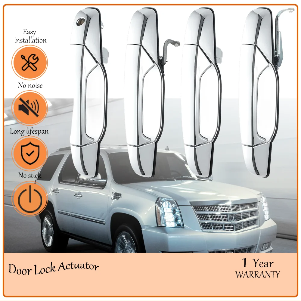 

4PCS Silver Exterior Door Handle Front Rear Driver Passenger Compatible With 2007-2014 Cadillac Chevy GMC OE 2596052,22738722