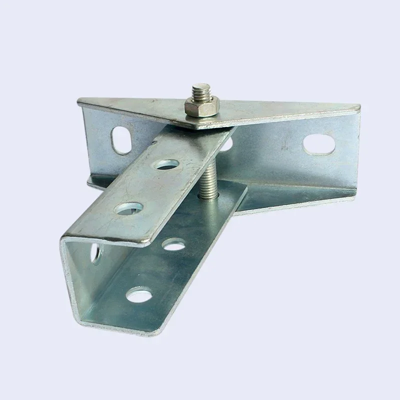 Adjustable C-shaped steel base connector Adjustable Fixed column diagonal brace install bracket base