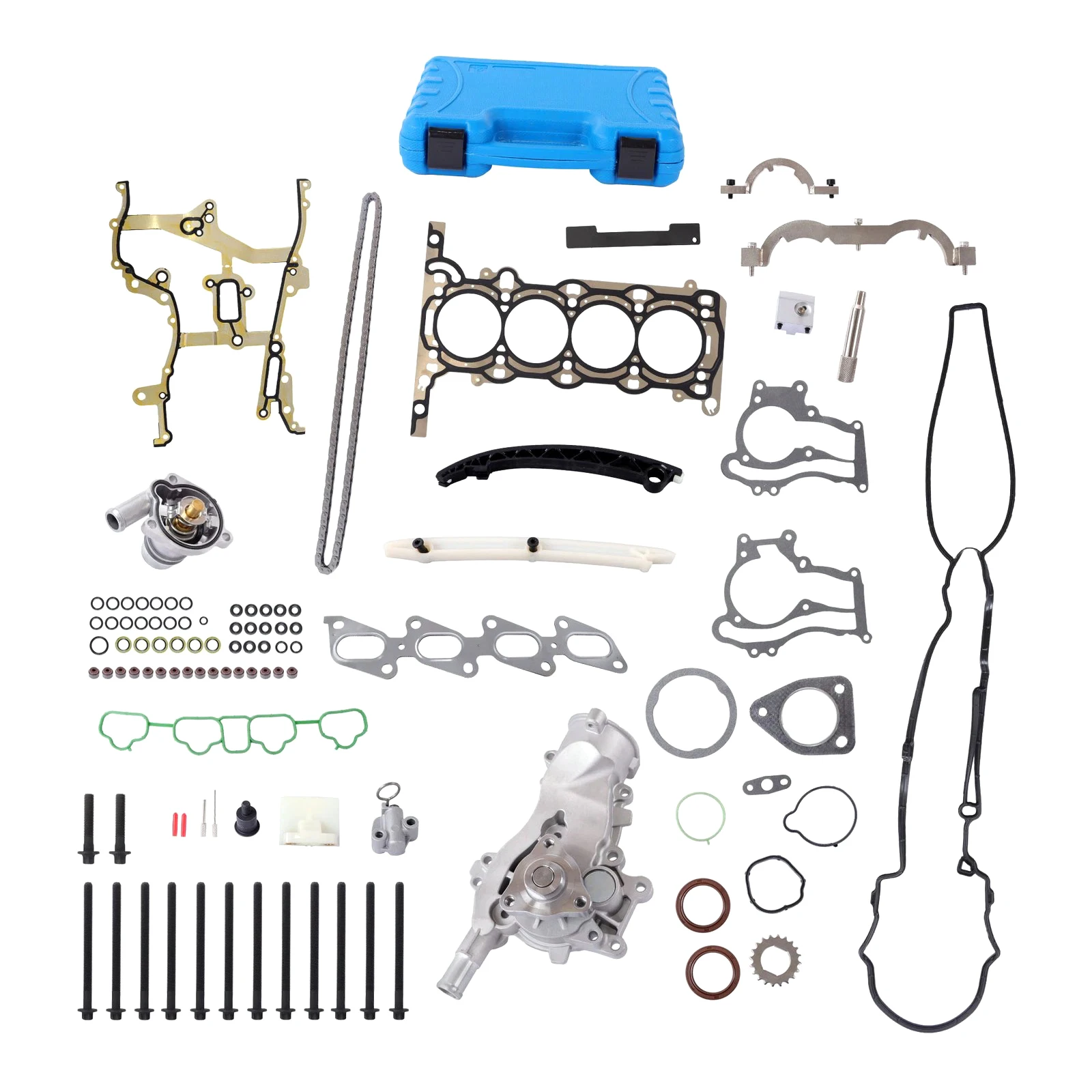 1 Set Timing Kit + Water Pump + Aluminum Thermostat + Tools For 2011-2015 Chevrolet Cruze 1.4L 55562234 25192709 55565336 HS26540PT-1 ES72474