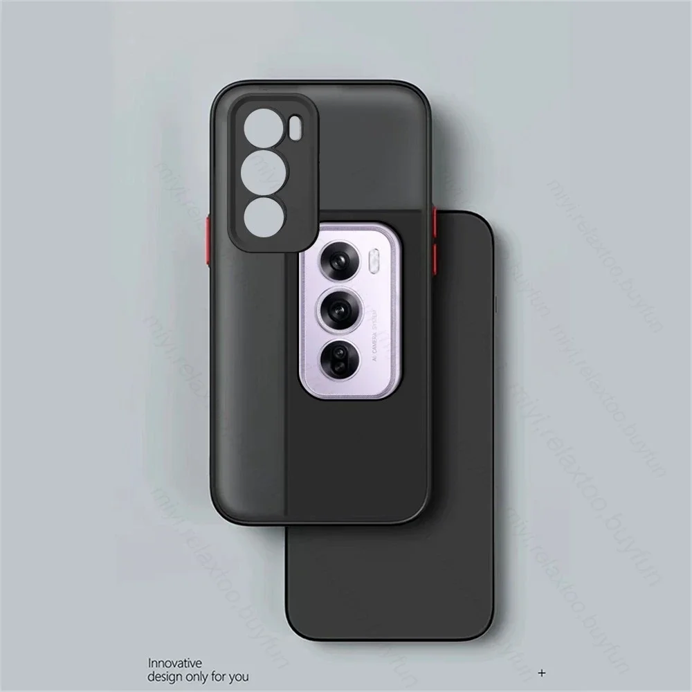 Shockproof Armor Matte Case For Oppo Reno12 Pro 5G Soft TPU Bumper Clear Hard PC Cover Capa Orro Opo Reno12pro Reno 12 Pro 12Pro