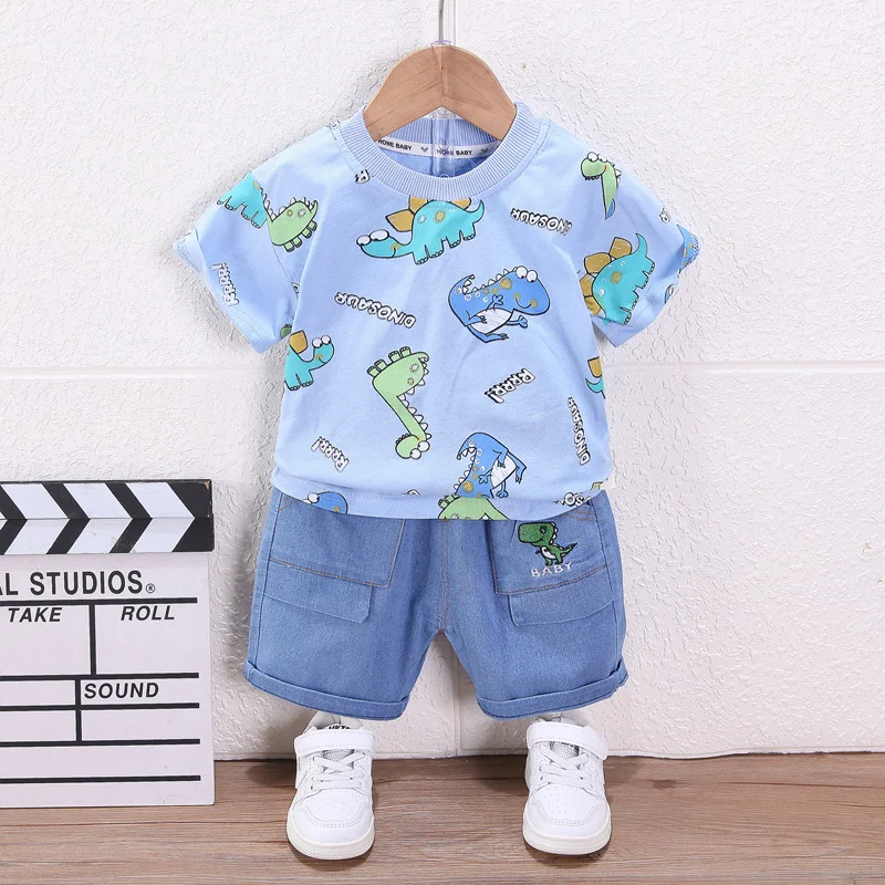 New Summer Baby Boys Clothes Suit Children Cartoon T-Shirt Shorts 2Pcs/Sets Toddler Casual Costume Kids Boys Clothing Tracksuits