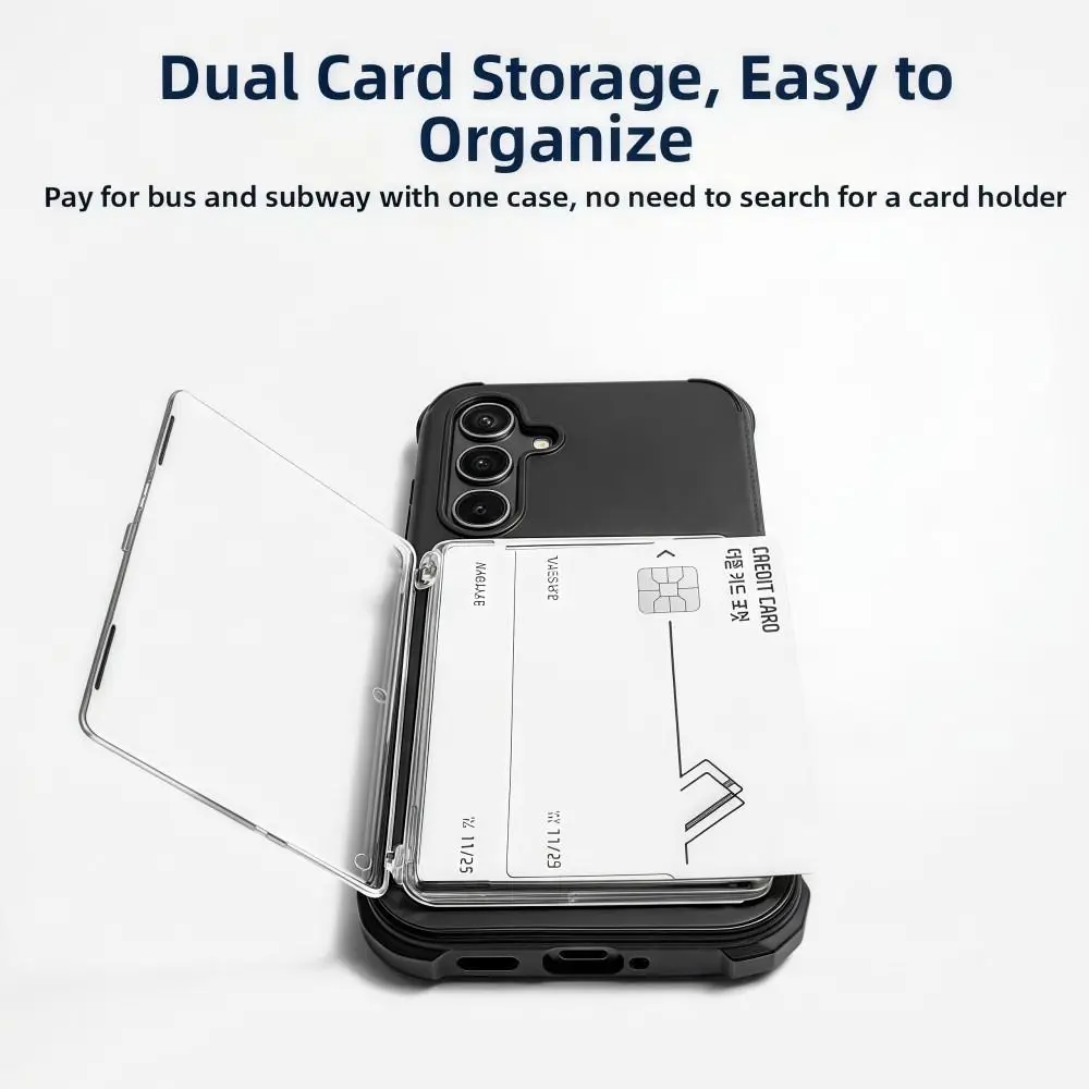 Transparent For MagSafe Card Sleeve 2 Card Slots Ultra-thin Magnetic Stand Card Holder Lightweight Detachable Wallet Phone Case