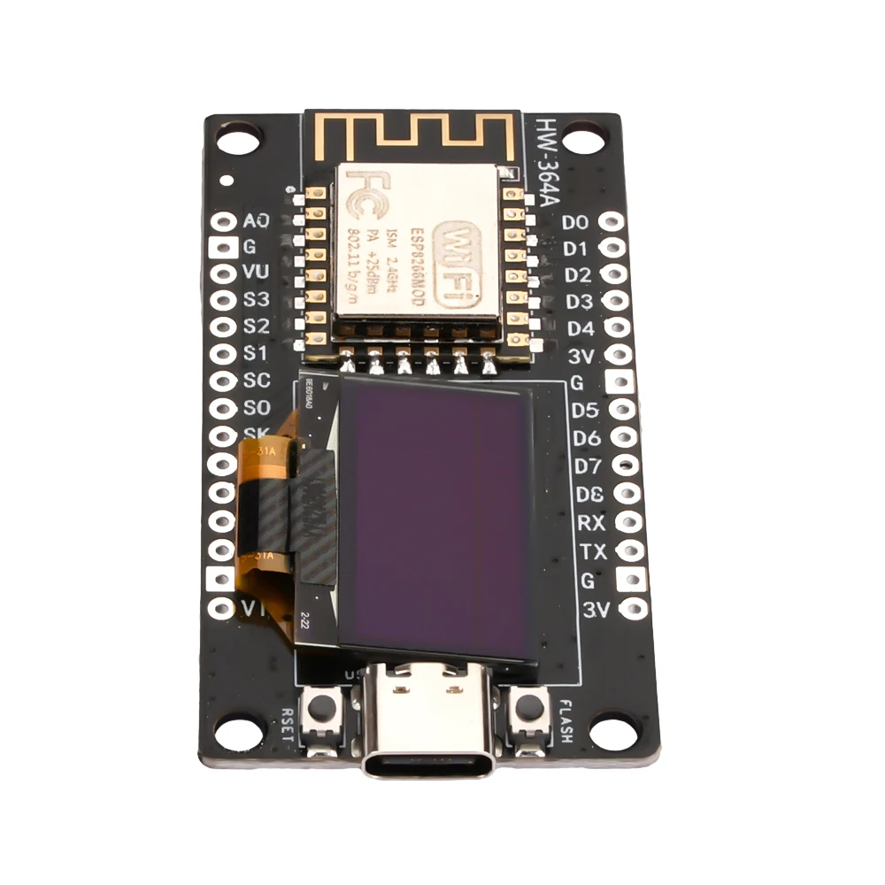 Nodemcu ESP8266 Development Board Serial wifi Module CH340G with 0.96 OLED Screen Type-C/Micro USBI2C SPI ESP8266