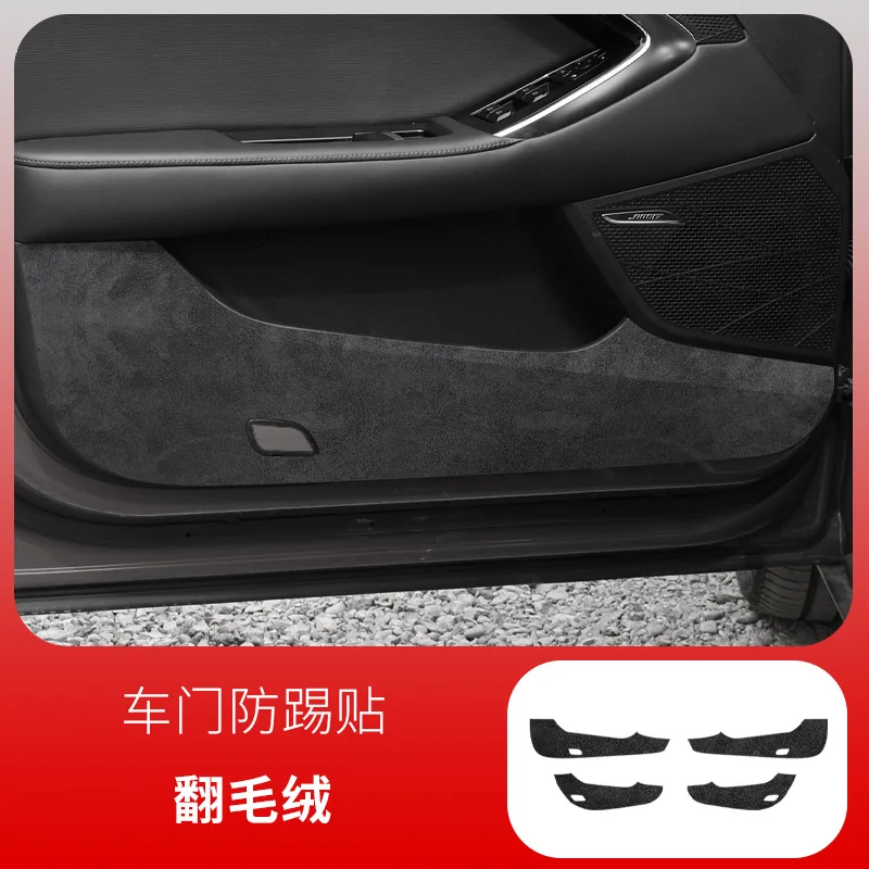 For MG7 2023-2025 Car Decoration Central Control Gear Sticker Suede Door Anti-kick Pad Accessories Window Lift Film 6