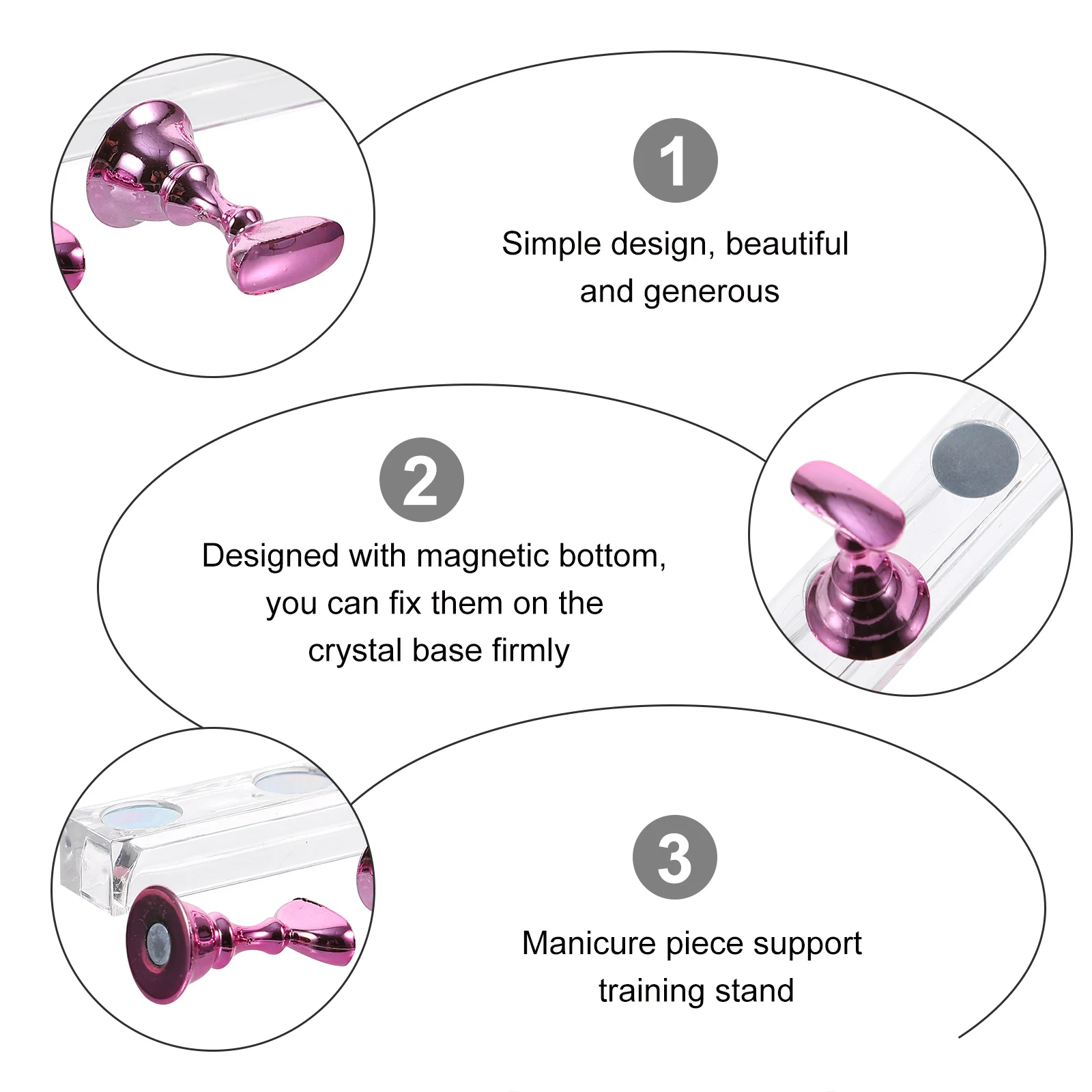 

20 Pcs Armor Display Stand Nail Art Shelf False Tip Magnetic Practice Holder Manicure Tool Fake Nails