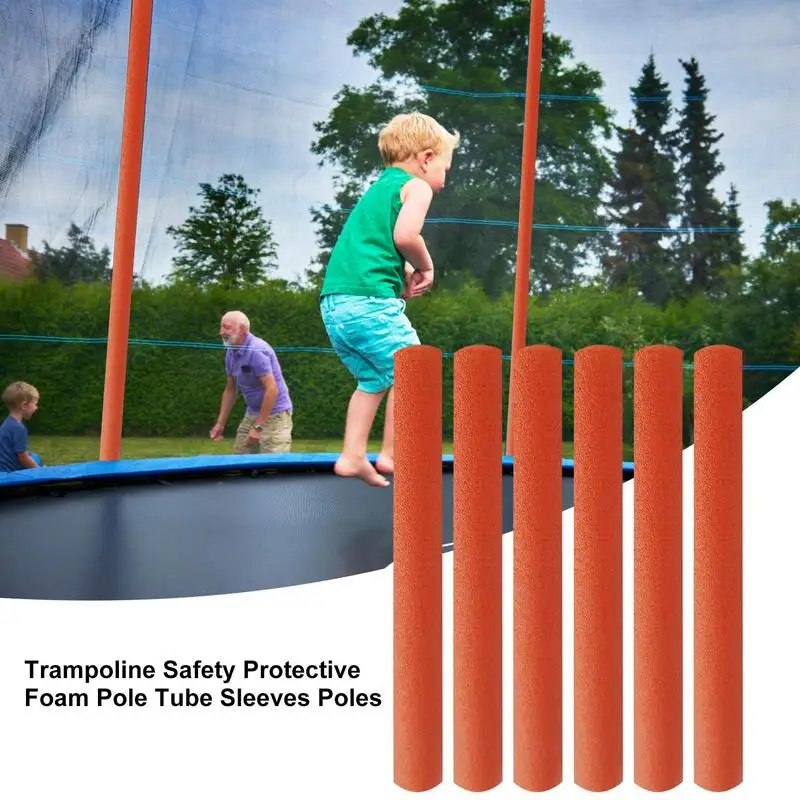 Trampoline Poles Cover Padding Foam Tubing Foamed Pipe Sponge Casing Protective Trampoline Pole Foam Sleeves Tube 6pcs 40cm