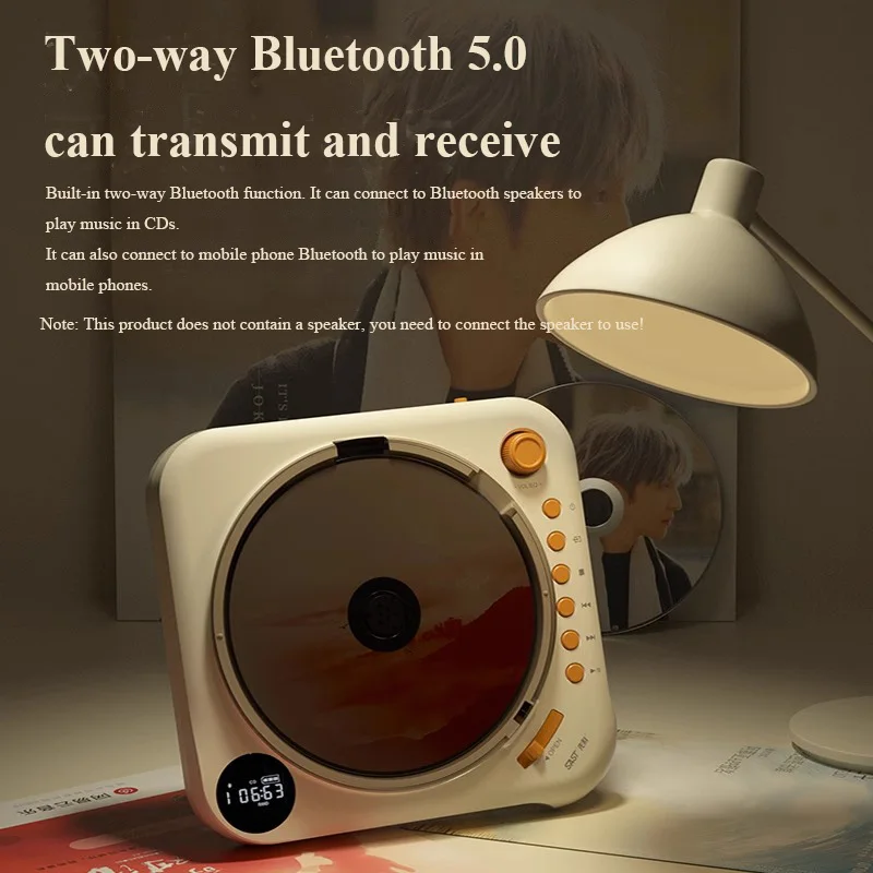 HIFI Audiophile مشغل أقراص مضغوطة بلوتوث 5.0 ثنائي الاتجاه USB AUX مشغل موسيقى بدون فقدان قابلة للشحن HD الصوت المدمج في البطارية