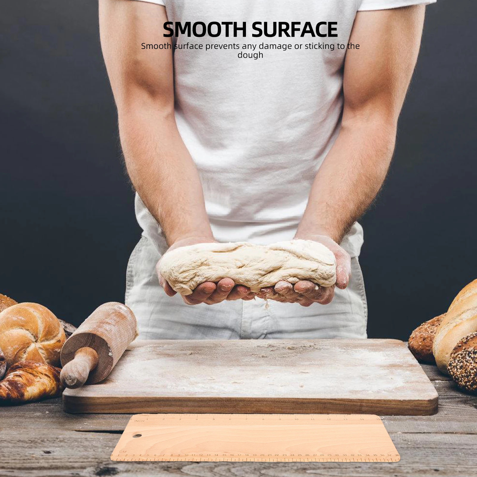 

Bread Dough Transfer Peel Small Sturdy Wooden Flipping Board Easy Dough Transfer Smooth Surface Baking Supplies