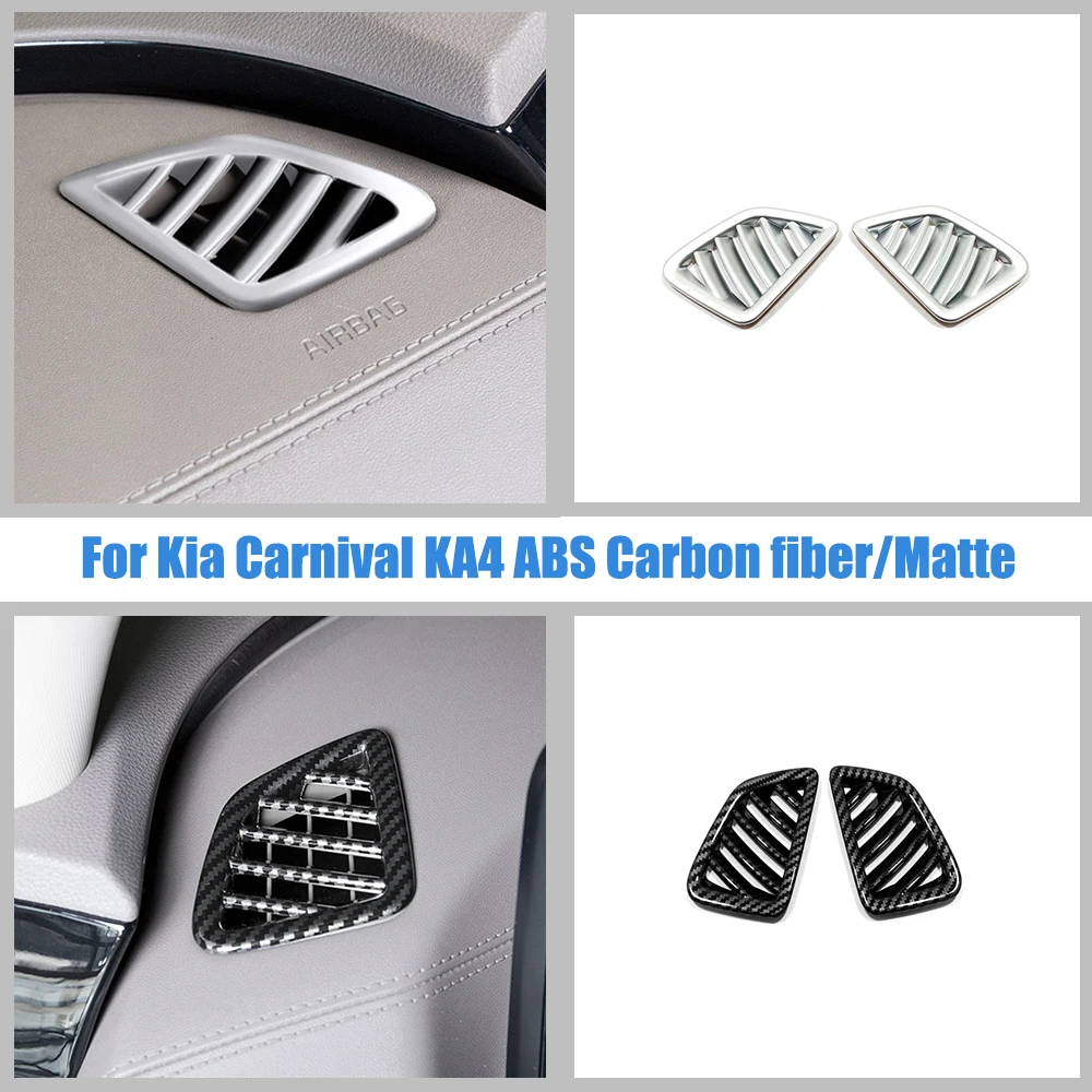 

For Kia Carnival KA4 2021 2022 ABS Carbon Fiber/Matte Car front Small air outlet Decor Cover Trim Accessories Car Styling