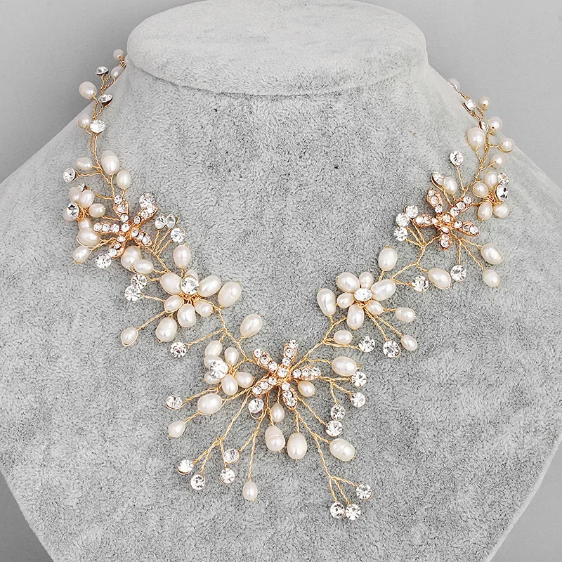 

Floralbride Handmade Austrian Crystals Rhinestone Freshwater Pearls Wedding Jewelry Set Bridal Necklace Earring Set Bridesmaids