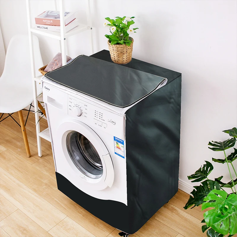 Automatic Roller Washing Machine Cover 210D Oxford Cloth Waterproof Front Load Laundry Dryer Cover Dustproof Sunscreen Protector