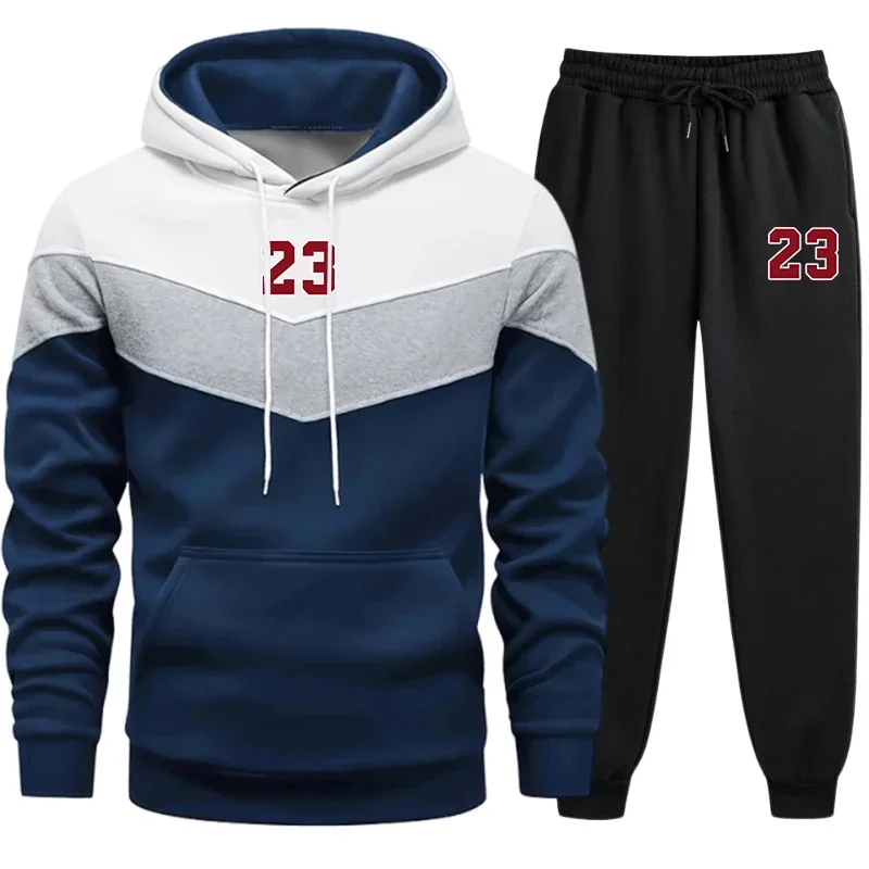 

Fashion Hot Sale Hoodie Men Tracksuit Tricolor Single Piece Sweatshirt and Sweatpants Daily Sportswear Man Comfort Casual Sports