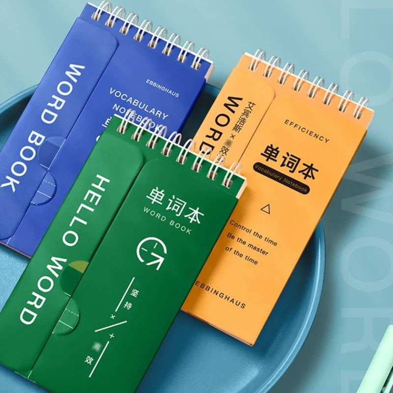 2Pcs Portable Word Book Memory Tools Spiral Notebook Languages Learning Word Check Mini Notebook Student Stationery Gifts
