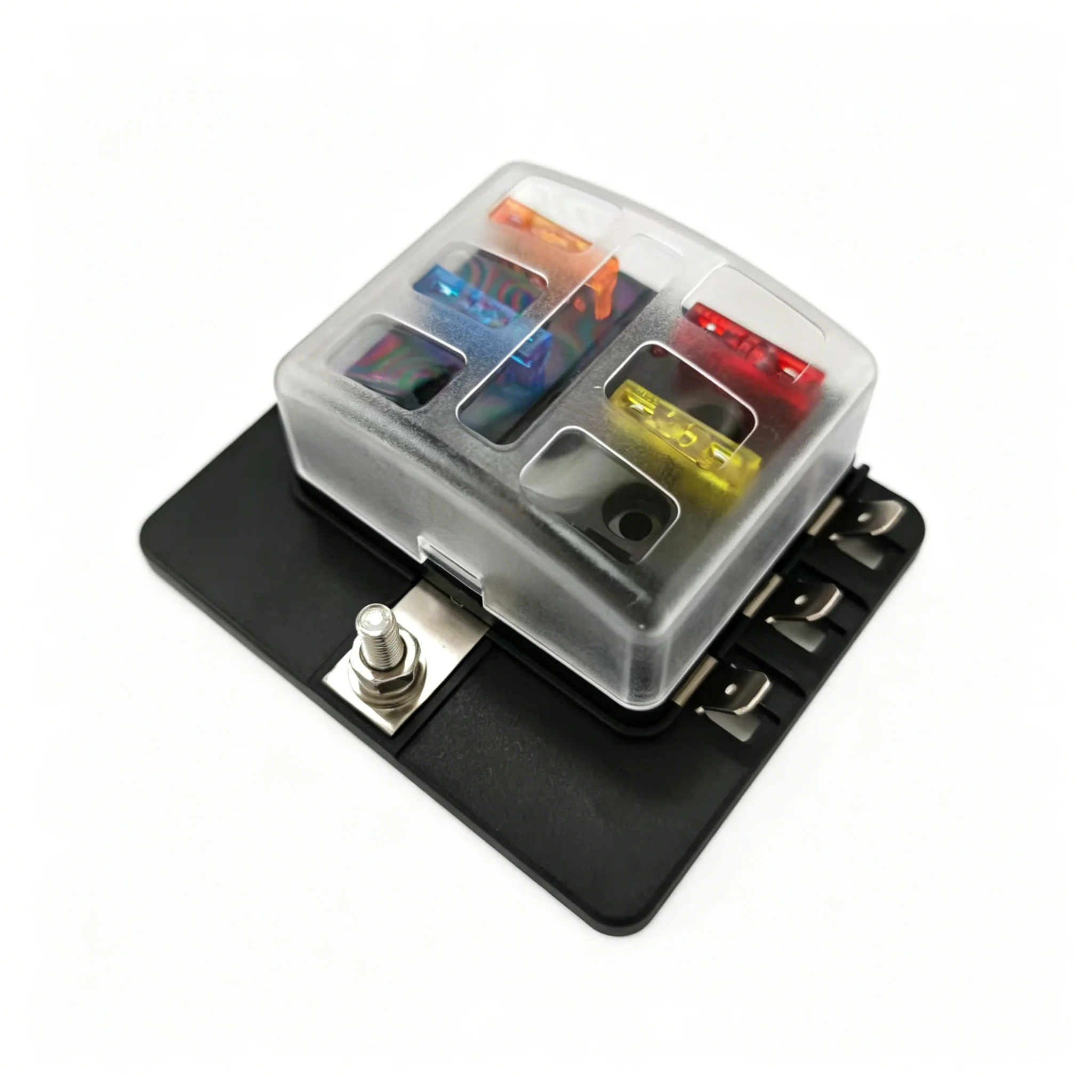 Universal Car 6 Way Blade Fuse Terminal Block Auto Track Fuse Holder Box Wiring Power Connector Switch With Light 12V 24V