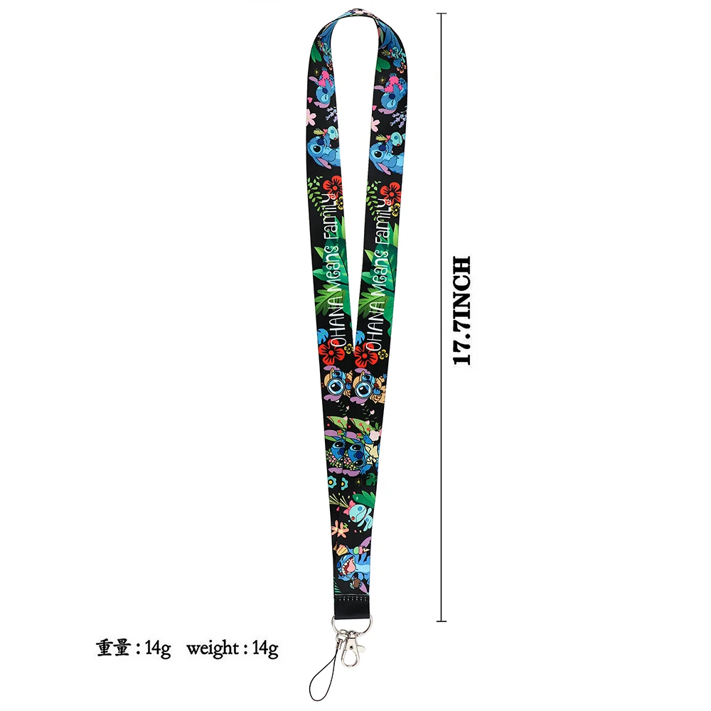 FI25 Stitch Cartoon Rope Strap Keychain Neck Lanyard For Keys Long Phone Hanging Ornaments Anti-Lost Hang Rope Gifts For Kids