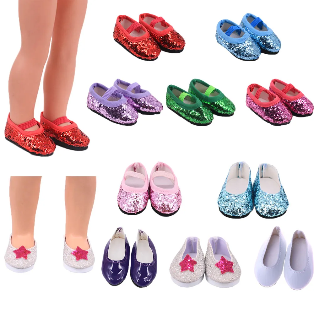 Zapatos de muñeca Wellie Wisher de 6CM, zapatillas de deporte de moda con lentejuelas, tela vaquera Floral, accesorios para muñecas Paola Reina, regalos de cumpleaños y vacaciones para niños