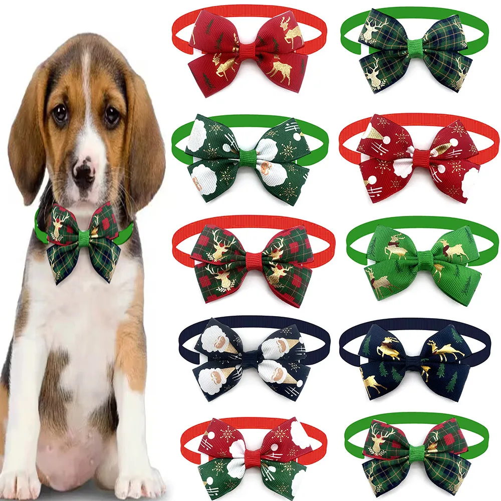 50 stücke Weihnachten Haustier Hund Katze Fliege verstellbare Hunde krawatten Haustier Urlaub Fliege Halsband Haustier Pflege Lieferungen für kleine Hunde – Detail 3