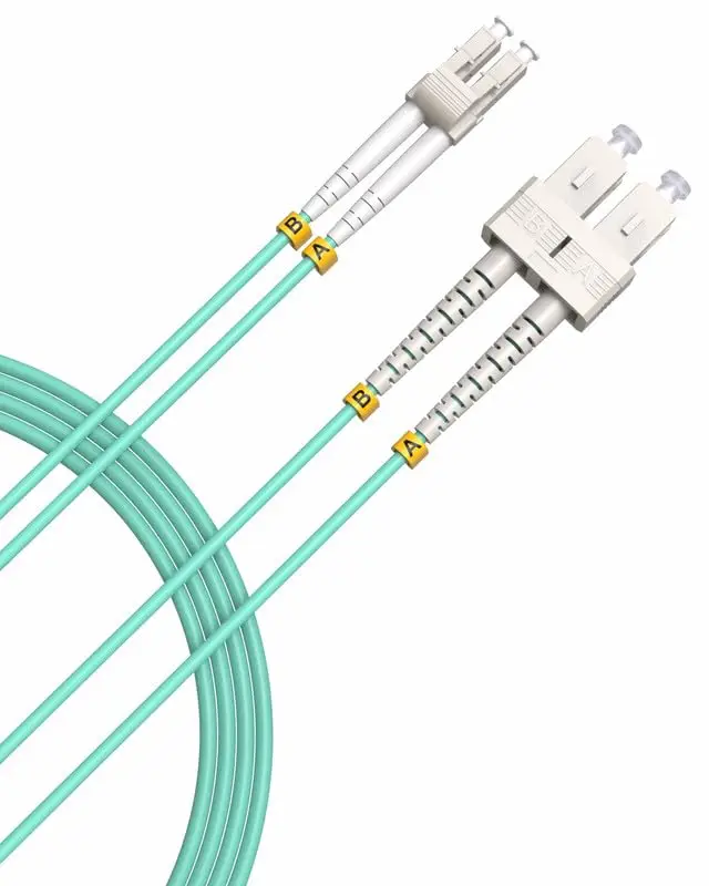 OM3 LC to SC cable fibra optica, OM3 Cables SFP Optical Patch Cord 10GB LSZH 50/125µm for SFP+ transceivers -10m(32.81ft)