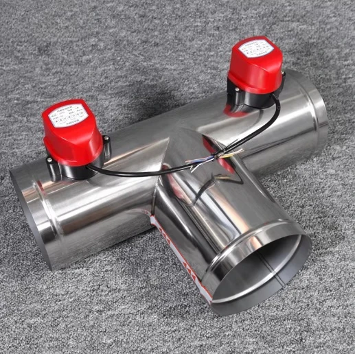 AC 220V Stainless Steel Electric 3-Way Air Valve Actuator, T Type Duct Damper with 51-200mm Adjustment for Ventilation Control