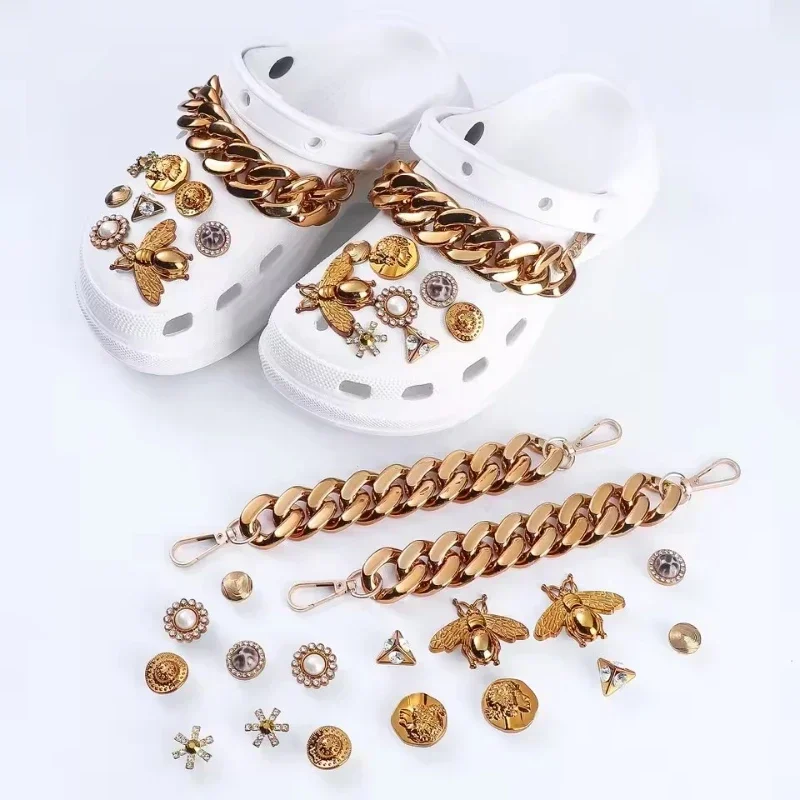 

Colorful Fashion Shoe Charms for Sandals Elegant Butterfly Rhinestone Clogs Decorations Designer Vintage Shoe Accessories New