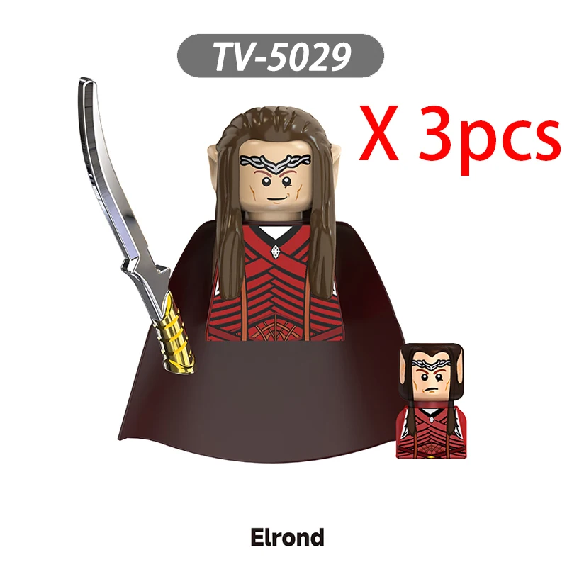3pcs MOC Figurines Elfes Médiévales LOTR Créatives, Soldats de l'Armée d'Elves, Chevaliers, Briques de Construction, Jouets pour Enfants, Cadeaux