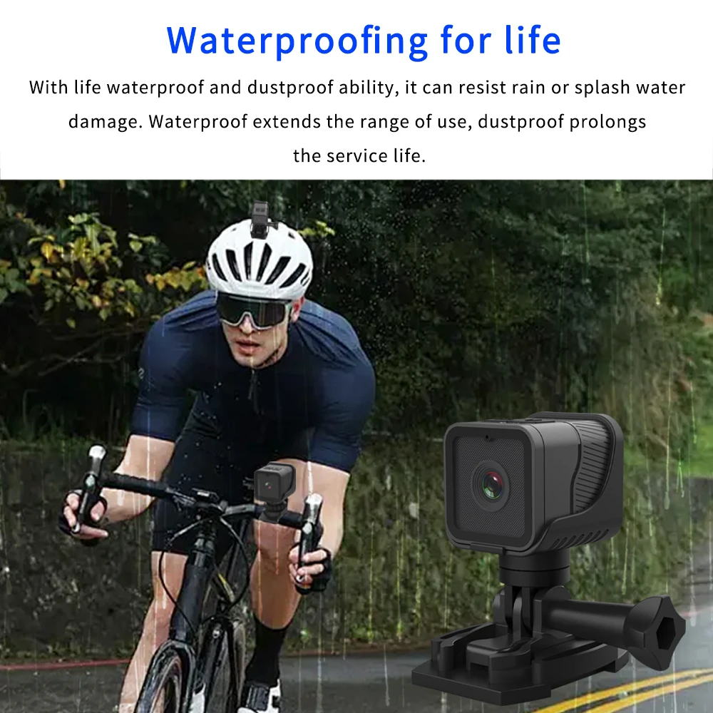 Bike Camera Support 256GB Card 1080P Handlebar Bike Camera 120 Degree Wide Angle Anti Shake Loop Recording Compact for Cycling