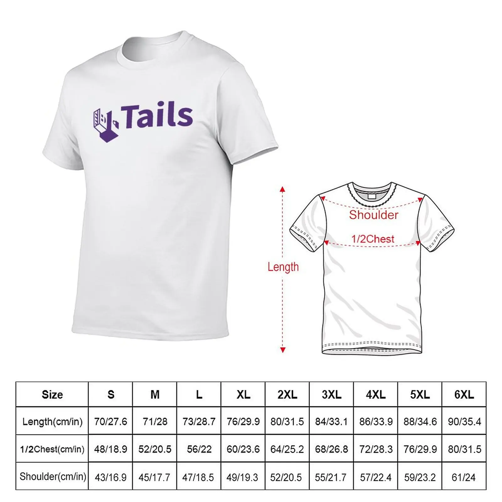 tails linux distribution T-Shirt Casual Lightweight Short Sleeve Top