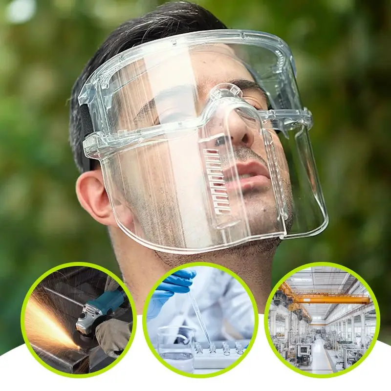 

Multipurpose Ergonomic Transparent Protected Face Shield Mask for Work Polish Welding Dust Oil Splash Resistant Full Face Mask