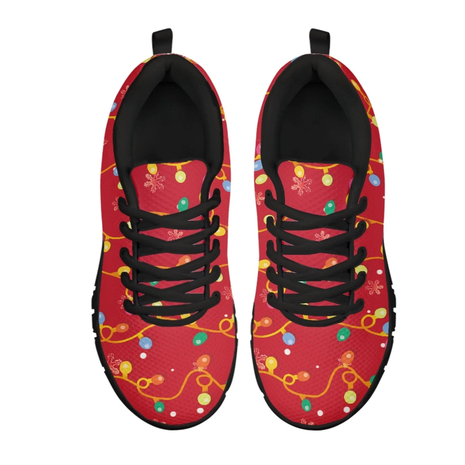 Coloranimal Christmas Light Men Easy to Clean Work Shoes for Medical Staff Durable Hiking Shoes for Office