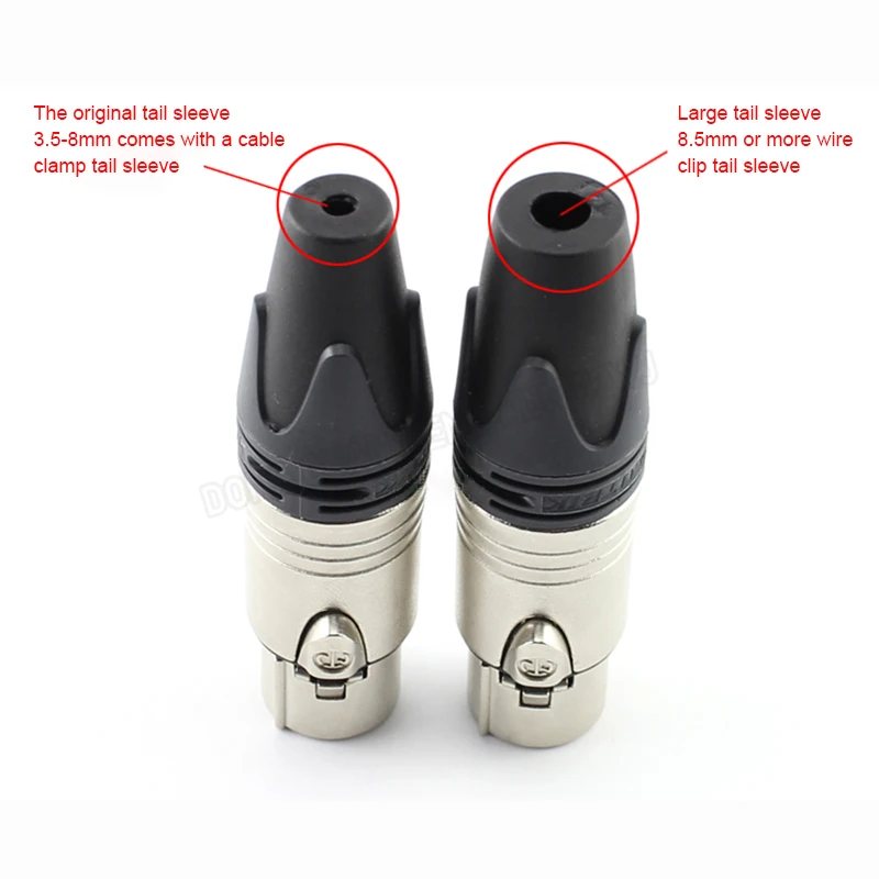 

BXX-14 XLR Female to 1/4 Inch TRS Male Adapter Connector, with Long Strain Relief for 8.5mm Cable, Professional Audio