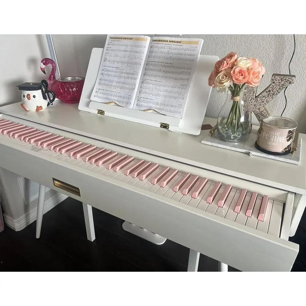 88-Key High-End Electric Grand Piano Desk Model for All Skill Levels in Pink (No Bench)