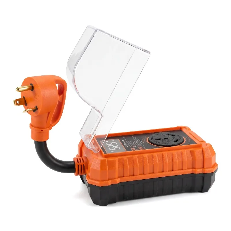 RV Surge Protector for Camper Travel Trailer Use 30 Amp with Smart Display US Plug 18000 Joules High/low Voltage  IP68 Waterp
