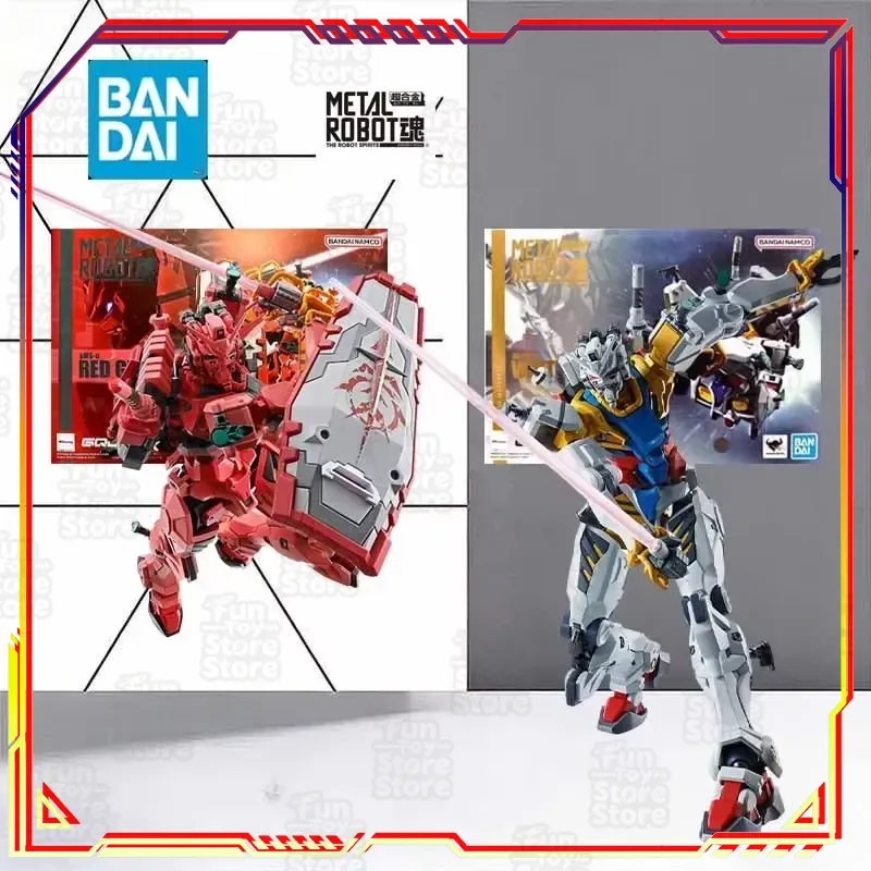 Bandai Gundam Red Mecha Toy 15.5CM METAL ROBOT SERIES ABS Alloy PVC Movable Finished Action Figure Anime Ornament Gift