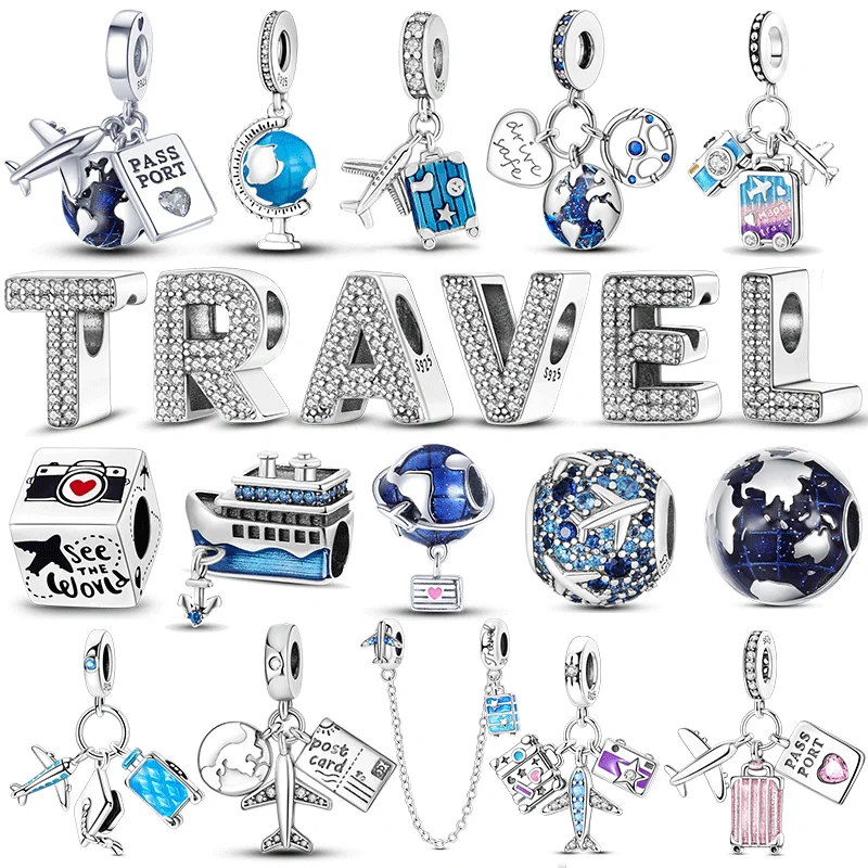 

Подвеска для паспорта или багажника, серебряная, подходит для браслета Pandora