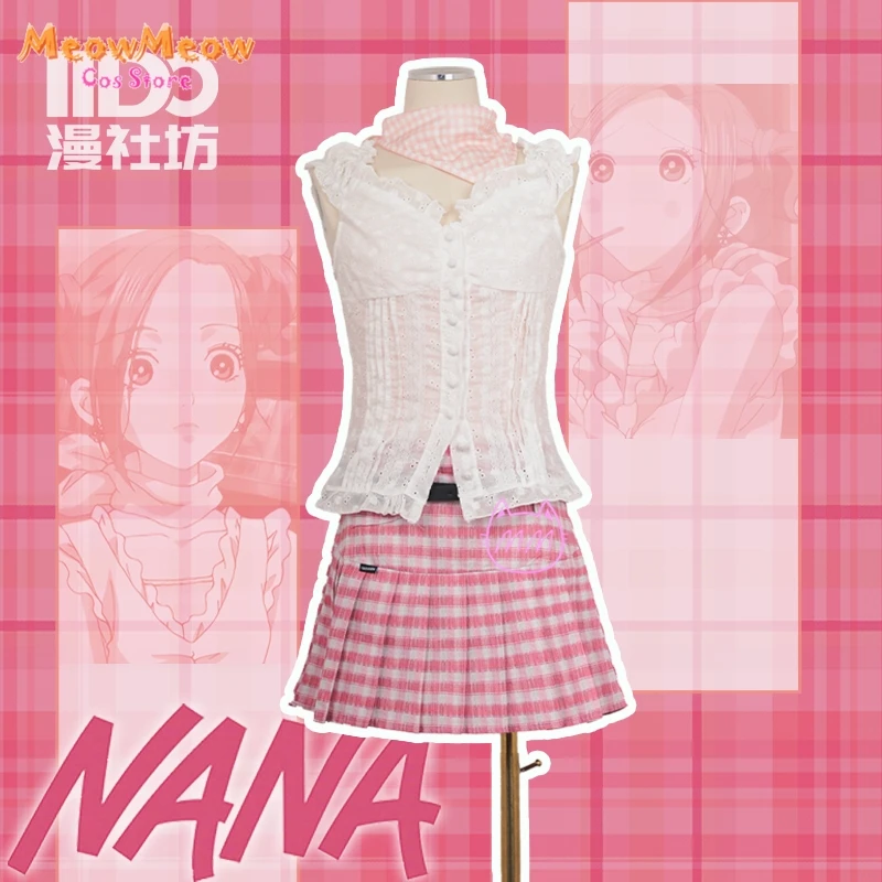 Anime Comic Nana Komatsu Nana Cosplay Costume Wig Women Girls Cosplay Daily Pink Outfit Uniform Angel Sexy Halloween Party Suit