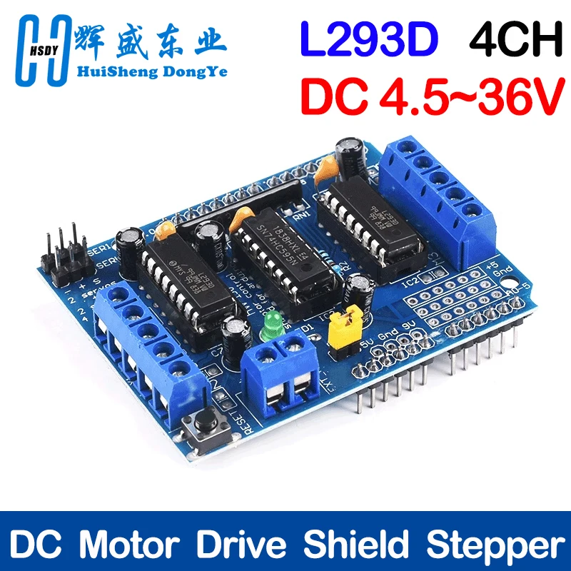 L293D Stepper Motor Driver Board Control Shield Module Motor Drive Expansion Board for Arduino Mega2560 4-Channel UNO R3