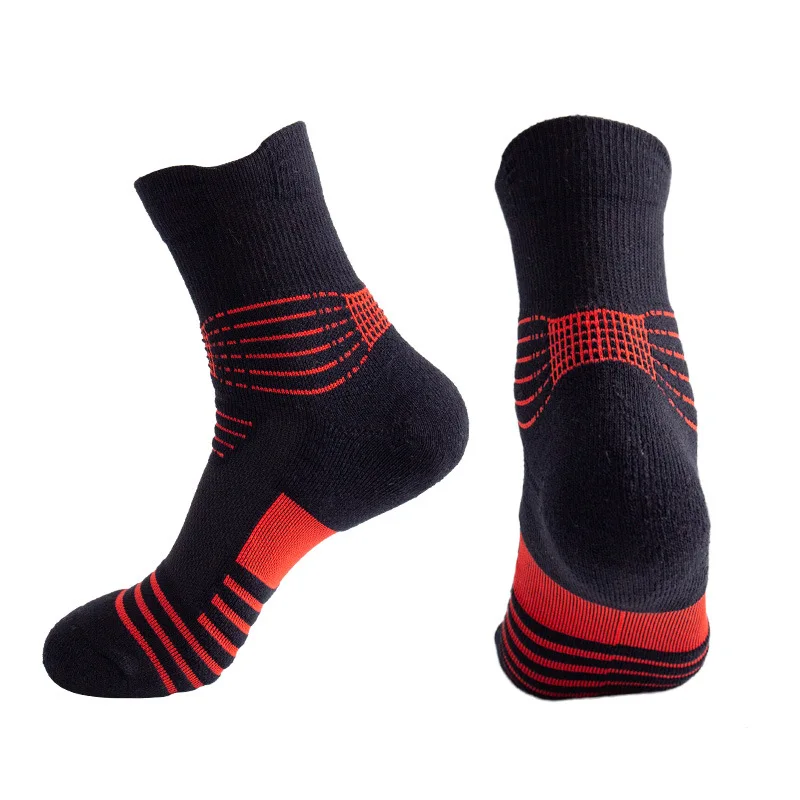 Thickened Towel Bottom Mid-tube Foot Protection Shock-absorbing Sweat-absorbing Men's Sports Socks Basketball Socks