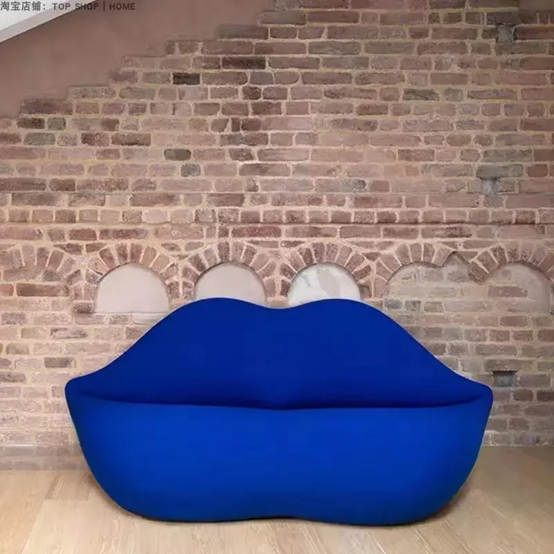 Fashion creative sofa combination modern simple double lip chair family living room lazy cloth sofa