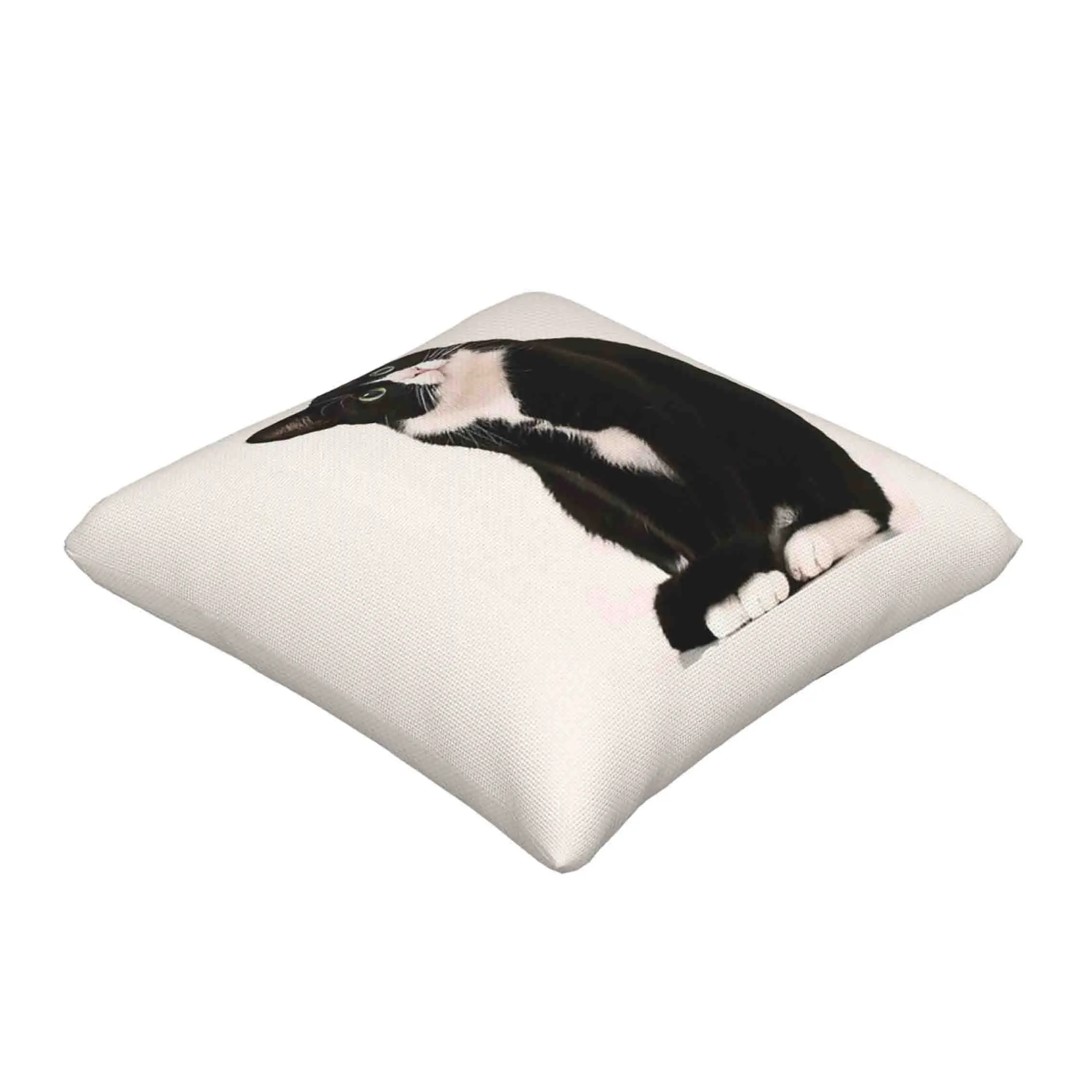 Cute cat pillowcase Double-sided printed linen cartoon cat pillow case Home decor pillowcase