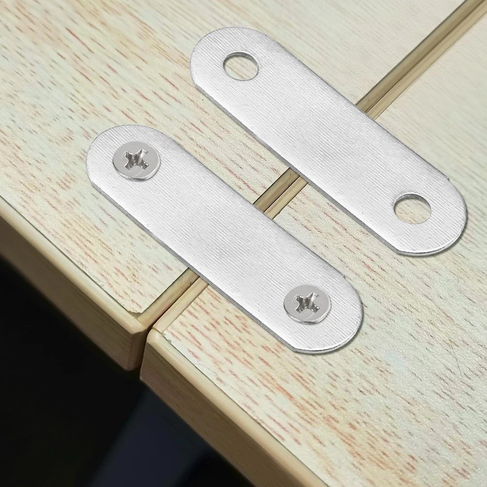 10 Stainless Steel Straight Repair Brackets for Firm Attachment and Alignment Maintenance in Construction Applications