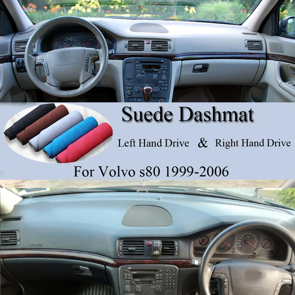 For Volvo s80 1999 2000 2001 2002 2003 2004 2005 2006 Suede Leather Dashmat Dash Mat Cover Dashboard Pad Carpet Car Accessory