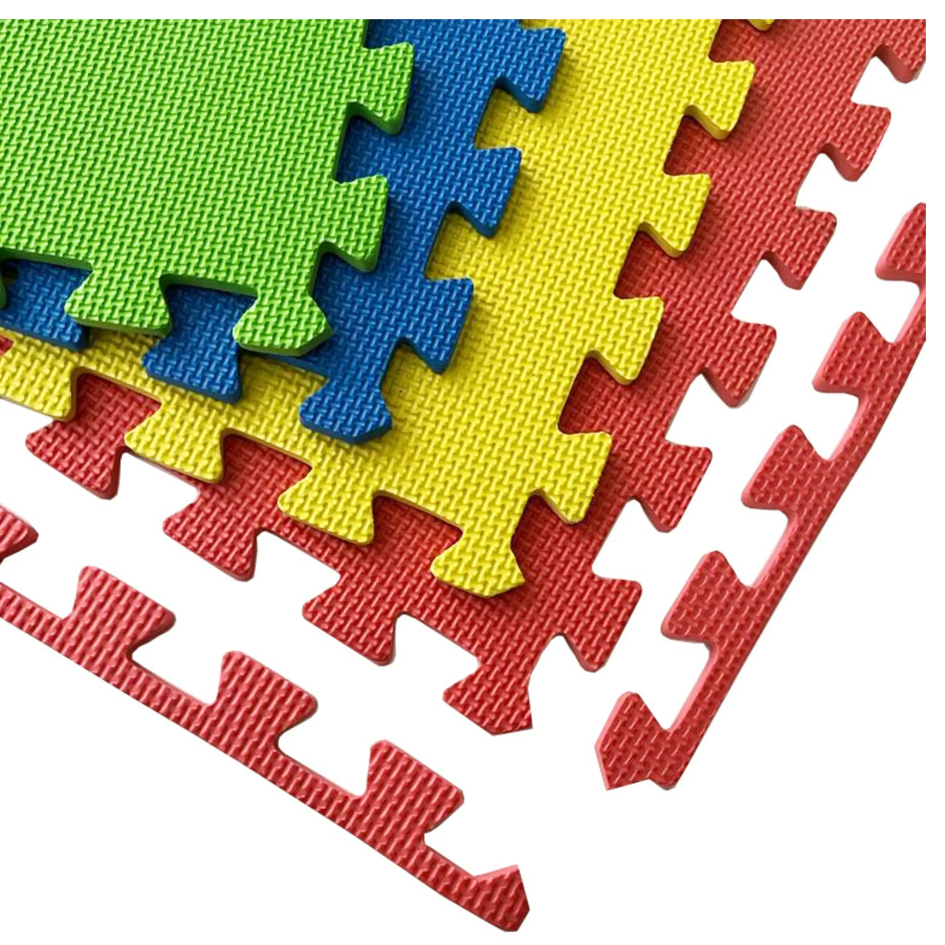 سجادة ألغاز لصالة الألعاب الرياضية واللياقة البدنية مقاس 60 × 60 × 1 سم في عبوات تاتامي سوداء سهلة التجميع مطاط إيفا غير قابل للانزلاق