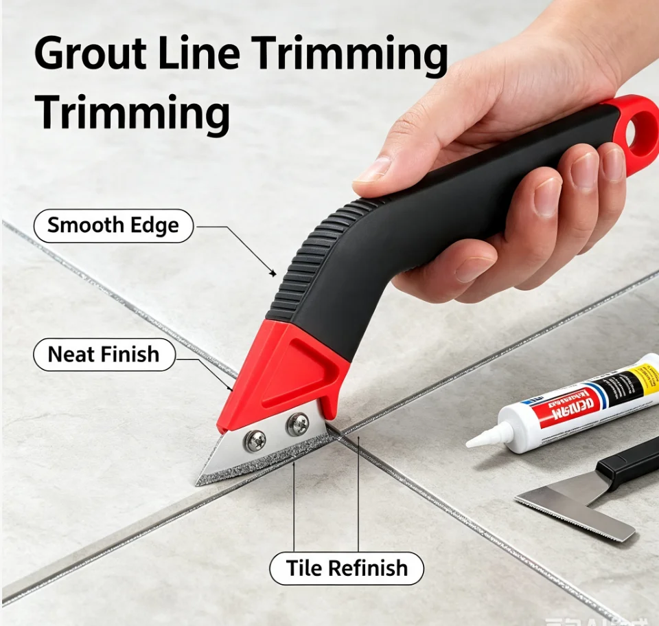 Professional Tile Grout Removal Tool Durable Heavy Duty Grout Remover Tile Grout Scraping Rake Tile Cleaning