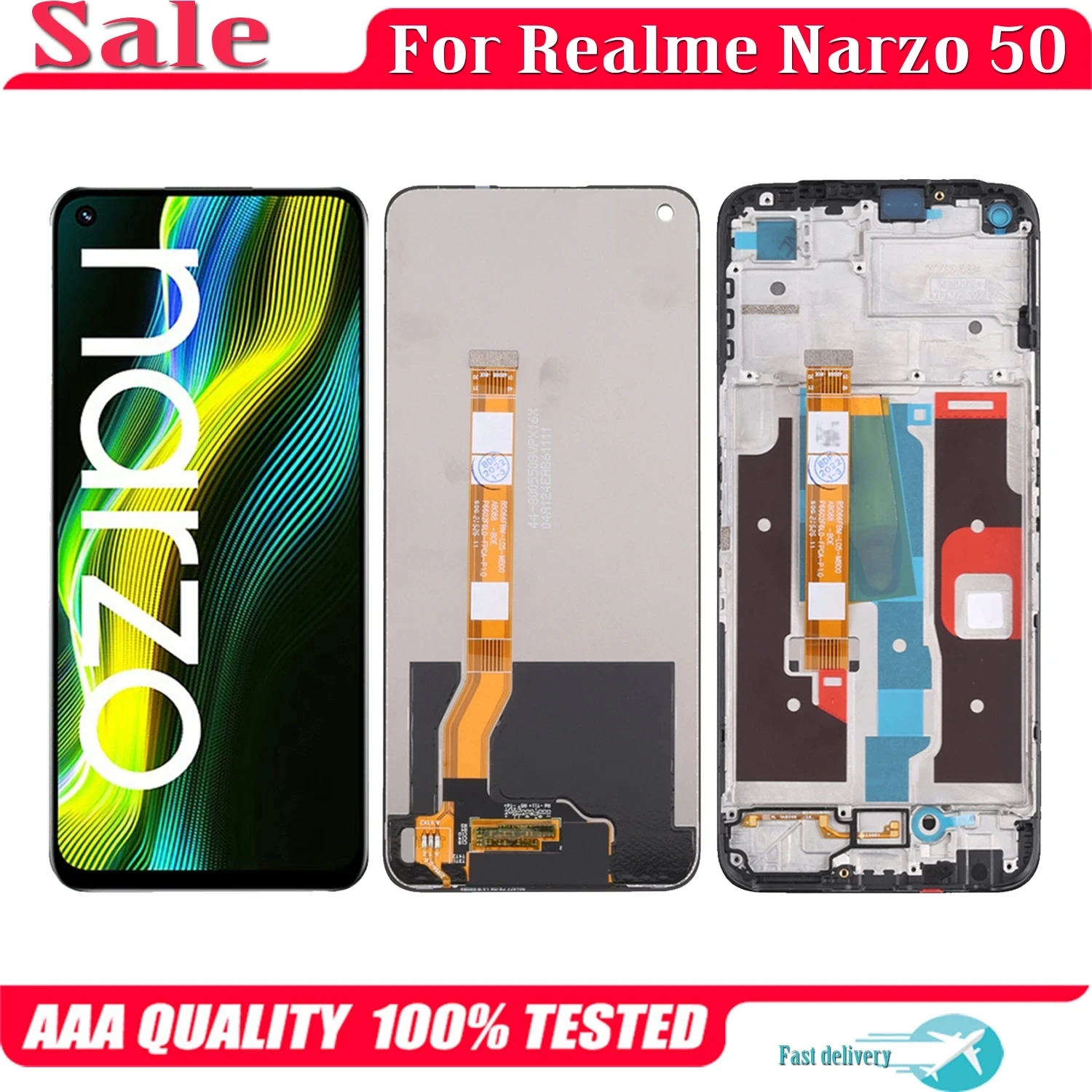 Display For Realme Narzo 50 RMX3286 LCD Touch Screen For OPPO Realme Narzo 50i Prime 50A RMX3235 RMX3430 Repair Assembly Replace