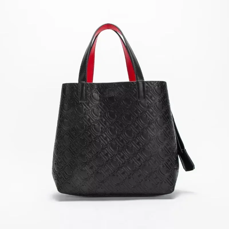 CH Classic Embossed Premium Stylish Large Capacity Women's Bag 2026 New Retro Versatile Shoulder Bag Trendy Handheld Bucket Bag
